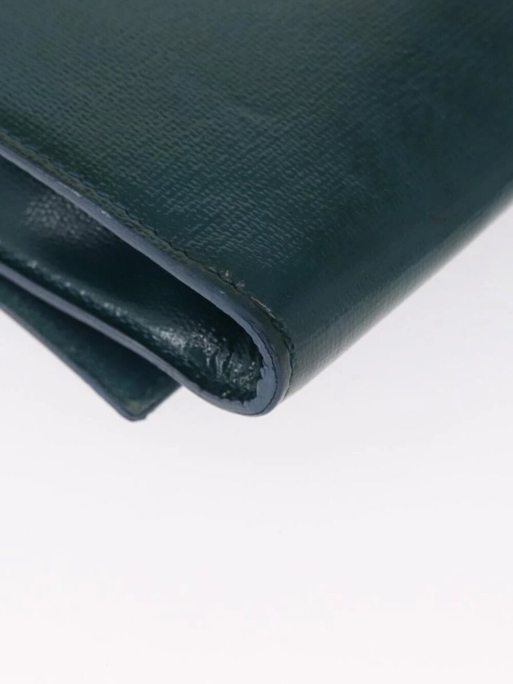 SAINT LAURENT Y Line Clutch Bag Patent leather Green Gold Auth 163062 - Picture 5 of 16